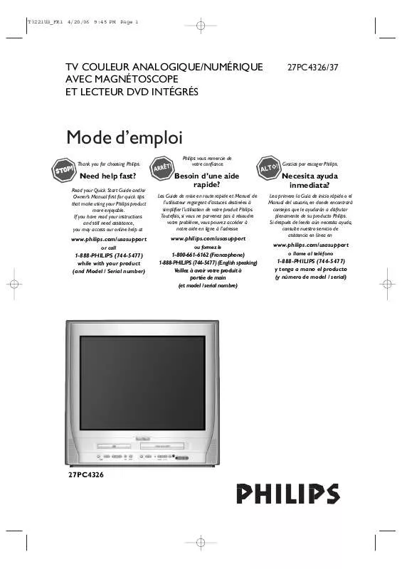 Mode d'emploi PHILIPS 27PC4326