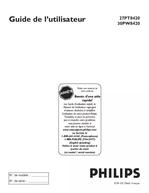 Mode d'emploi PHILIPS 27PT8420