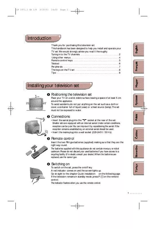 Mode d'emploi PHILIPS 28PT4404