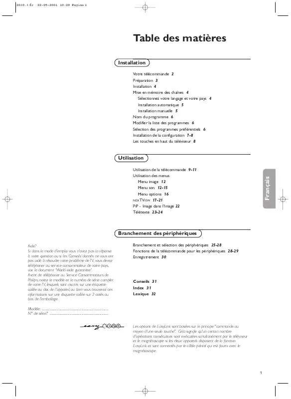 Mode d'emploi PHILIPS 29PT9416/58R