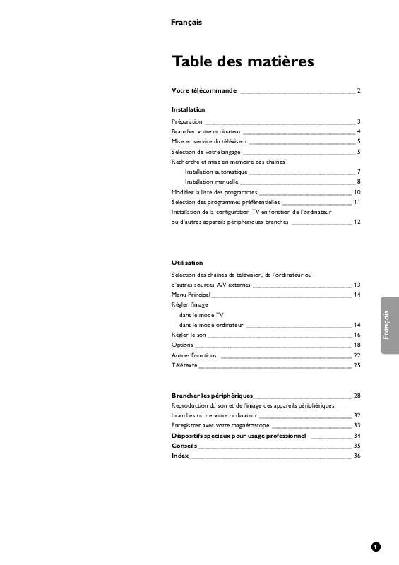 Mode d'emploi PHILIPS 29PX8001