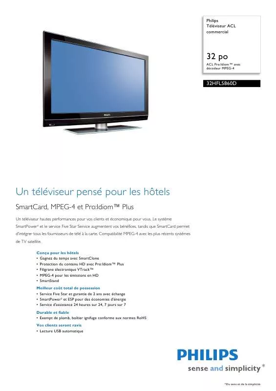 Mode d'emploi PHILIPS 32HFL5860D