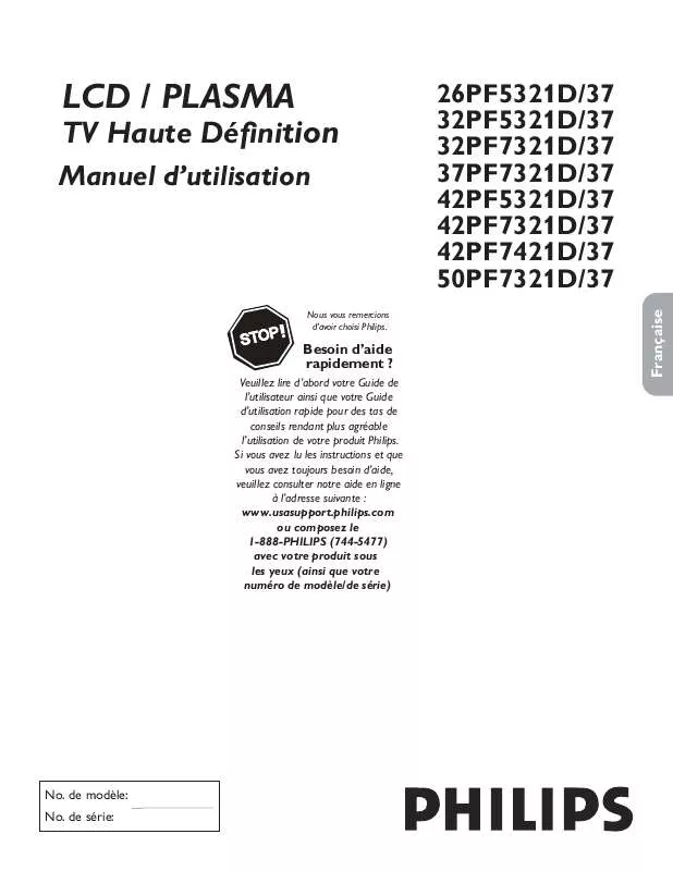 Mode d'emploi PHILIPS 32PF5321D/37B