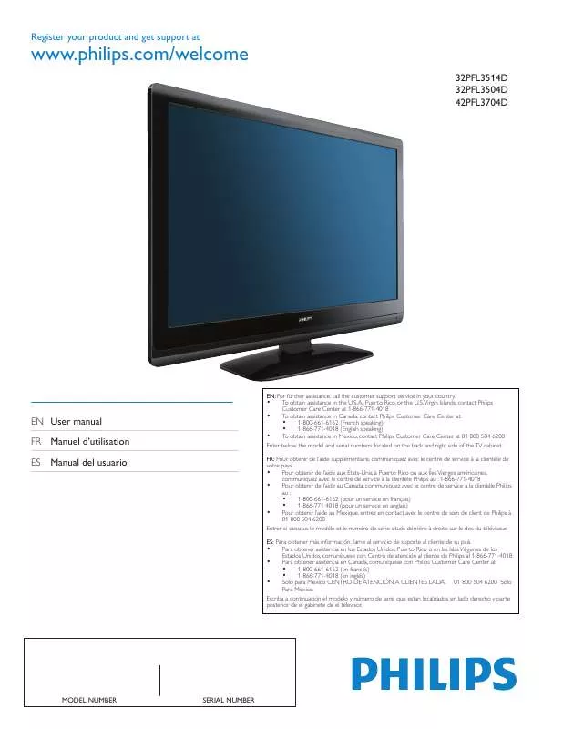 Mode d'emploi PHILIPS 32PFL3504D