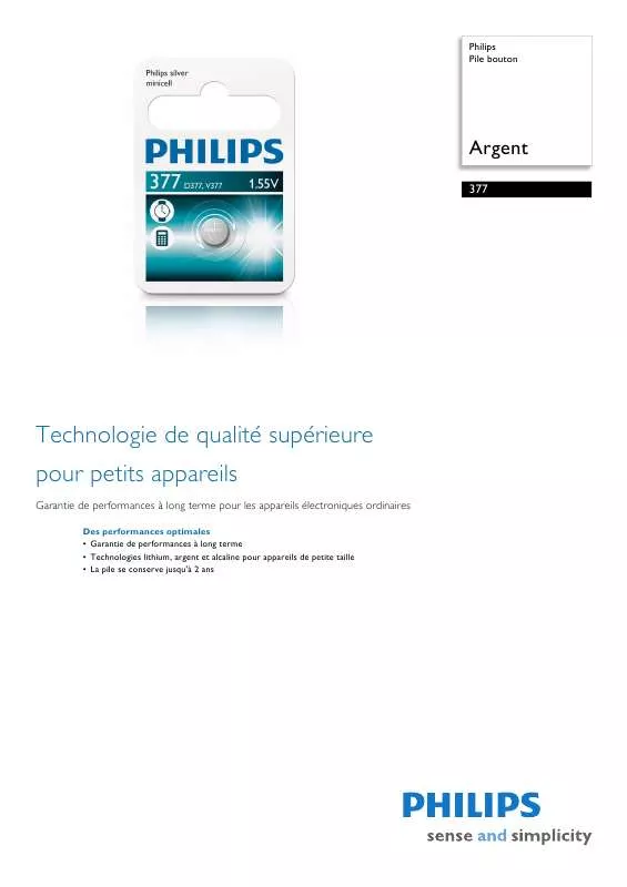 Mode d'emploi PHILIPS 377