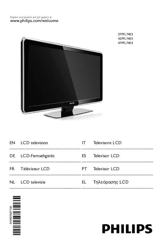 Mode d'emploi PHILIPS 37PFL7403H