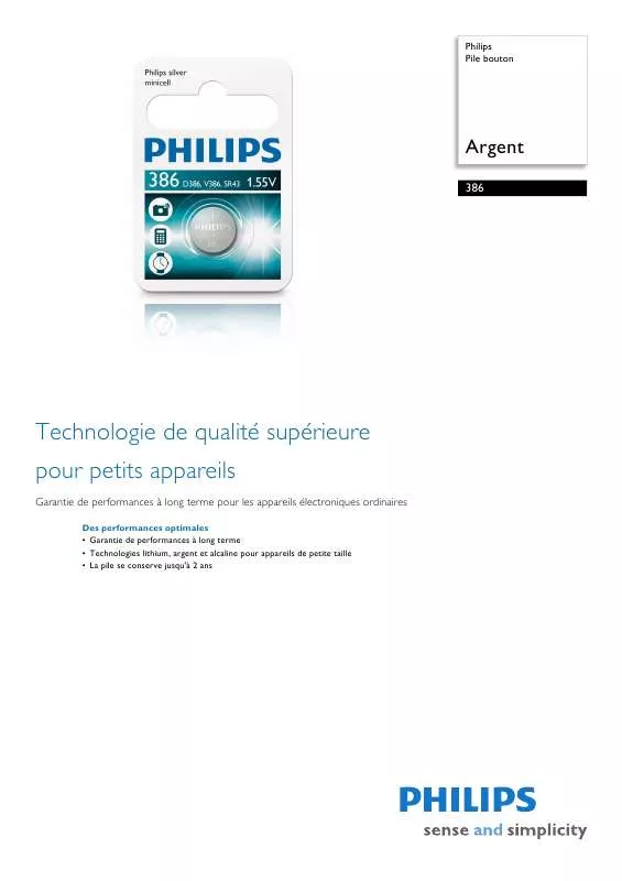 Mode d'emploi PHILIPS 386