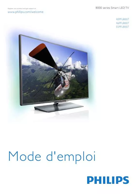 Mode d'emploi PHILIPS 40PFL8007T