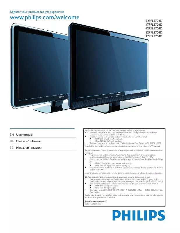 Mode d'emploi PHILIPS 42PFL5704D