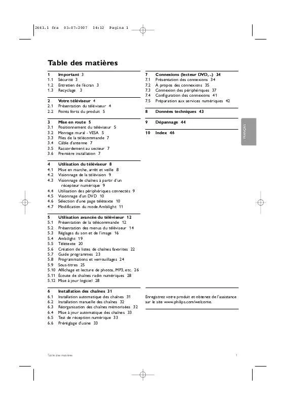 Mode d'emploi PHILIPS 42PFL9742D