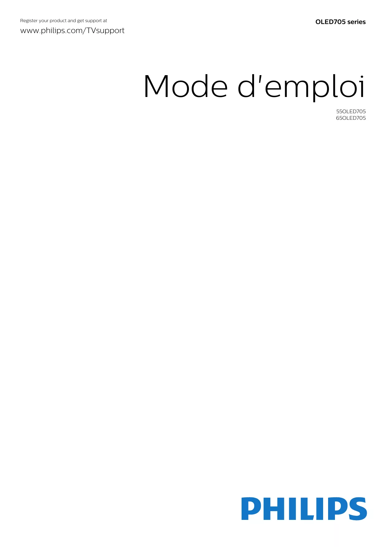 Mode d'emploi PHILIPS 55OLED705