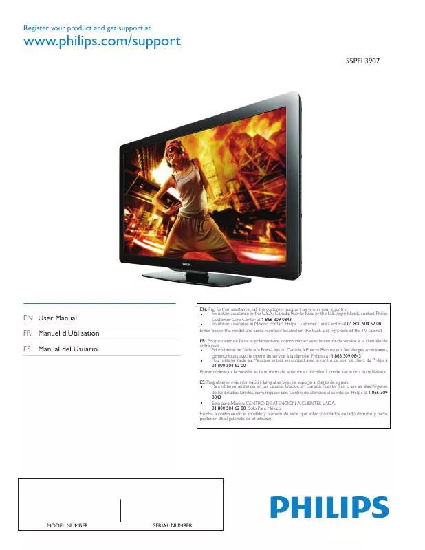 Mode d'emploi PHILIPS 55PFL3907