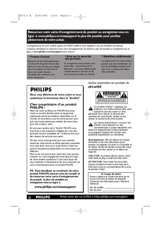 Mode d'emploi PHILIPS 63PF9631D