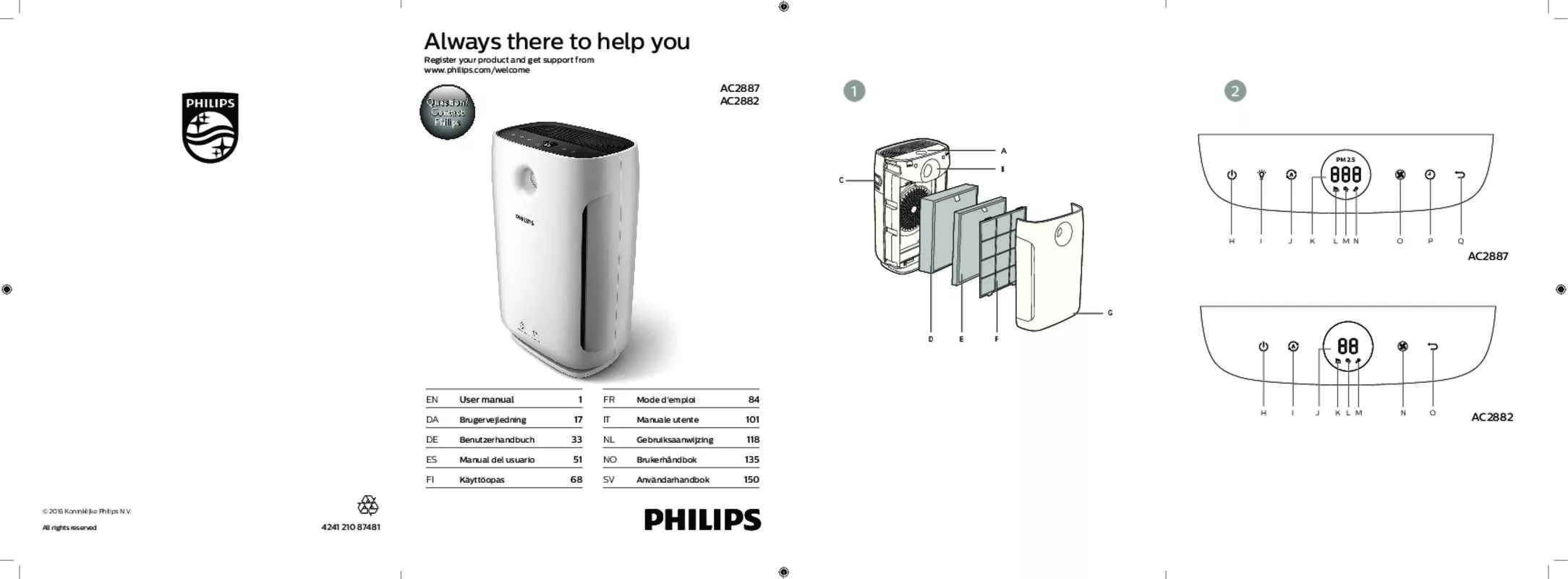 Mode d'emploi PHILIPS AC2882