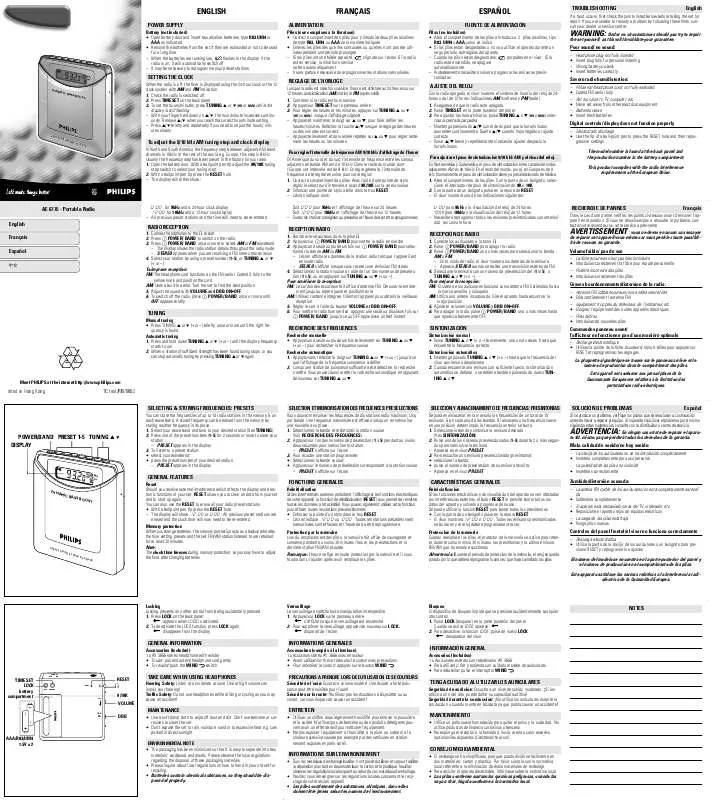 Mode d'emploi PHILIPS AE6370-20Z