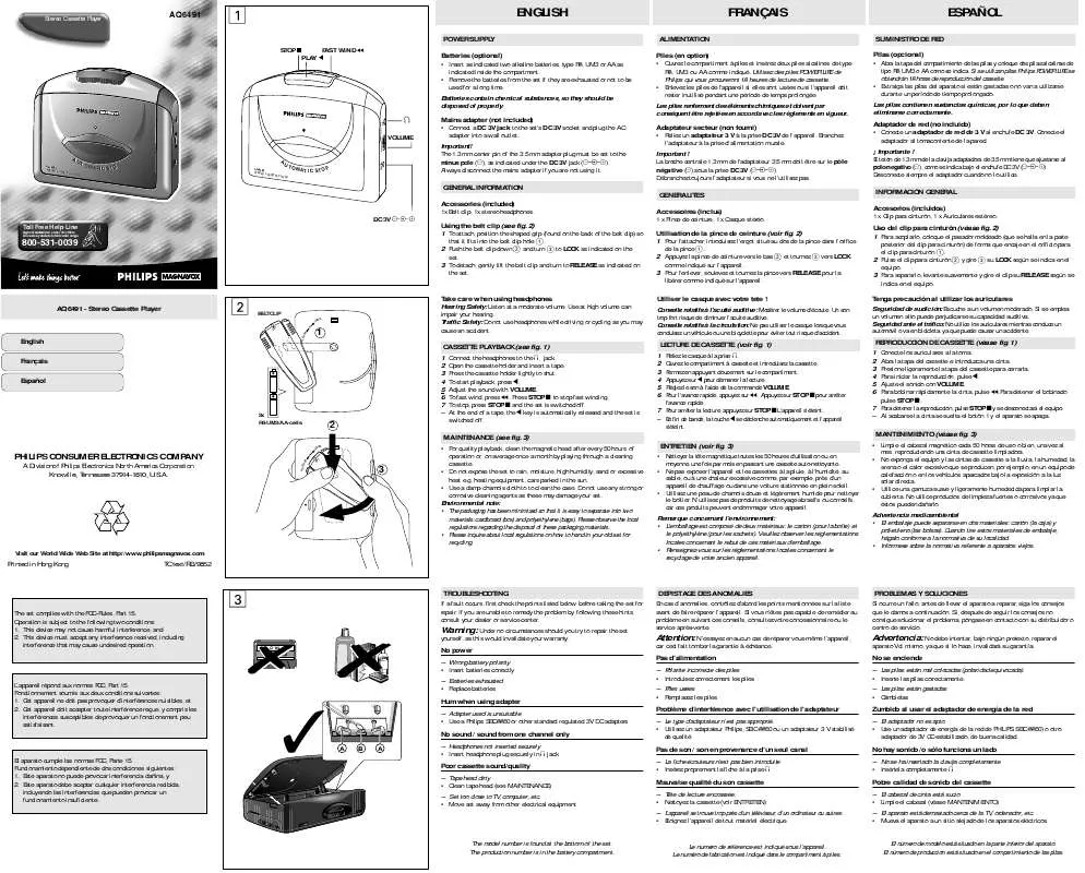 Mode d'emploi PHILIPS AQ6491