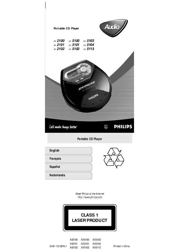 Mode d'emploi PHILIPS AX2101/05Z