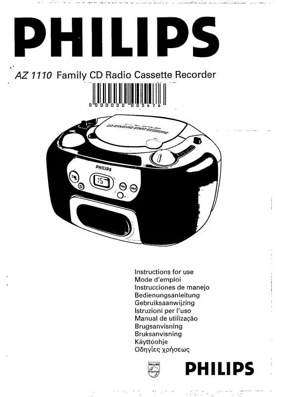 Mode d'emploi PHILIPS AZ1103