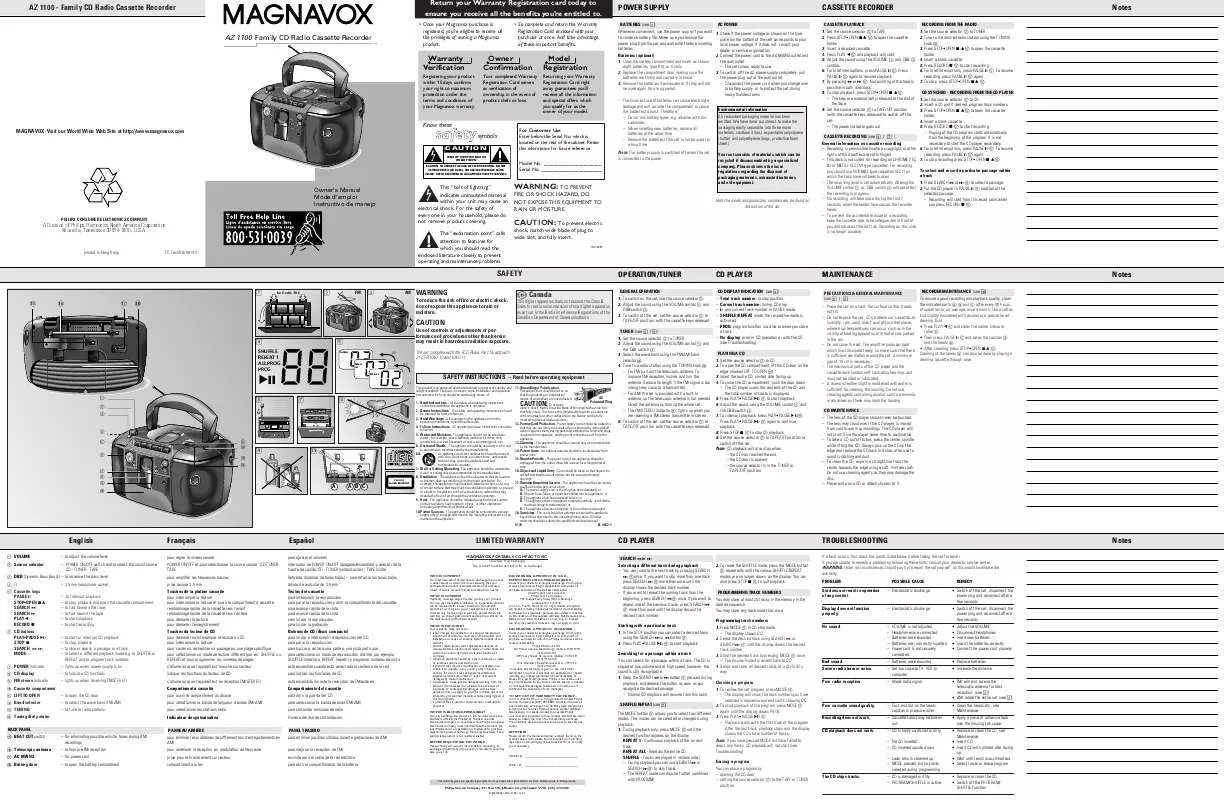 Mode d'emploi PHILIPS AZ1106