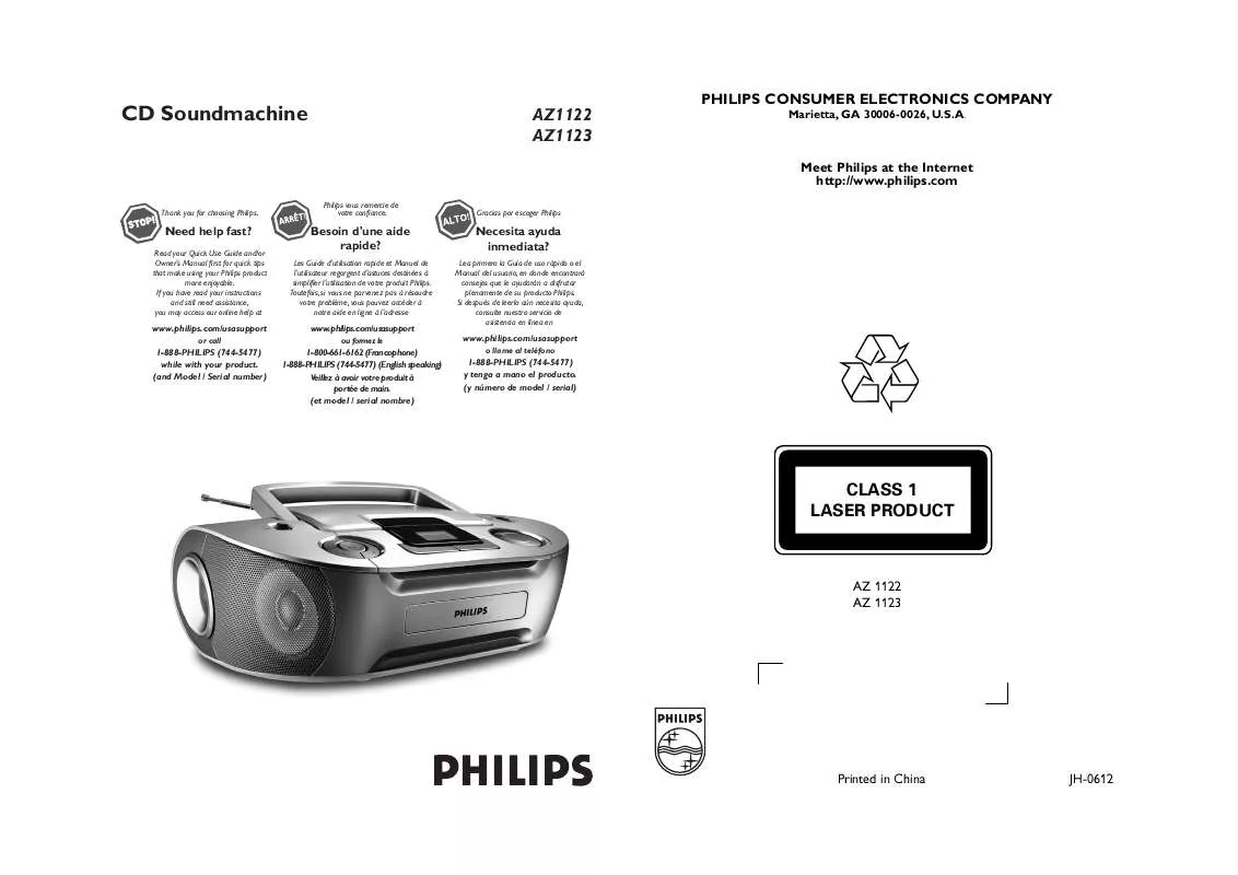 Mode d'emploi PHILIPS AZ1123