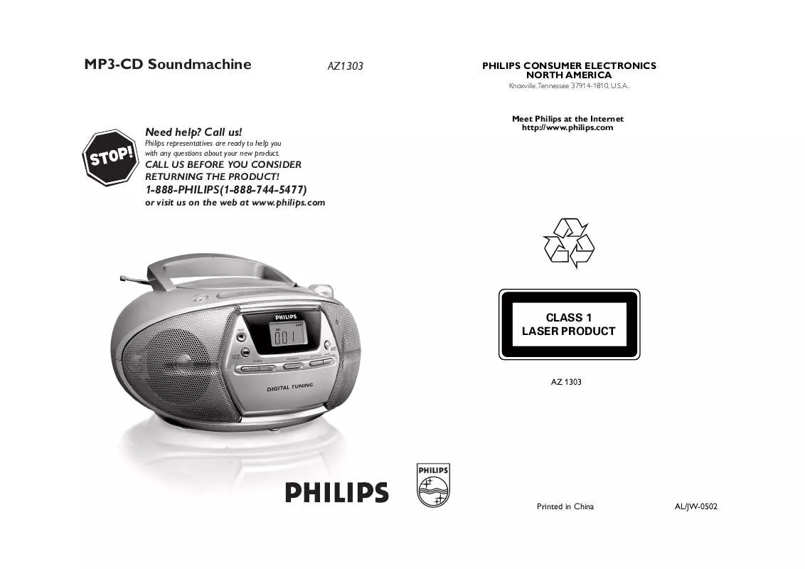 Mode d'emploi PHILIPS AZ1303