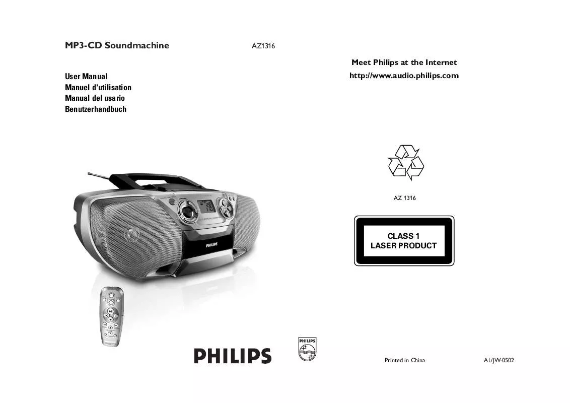 Mode d'emploi PHILIPS AZ1316-00C