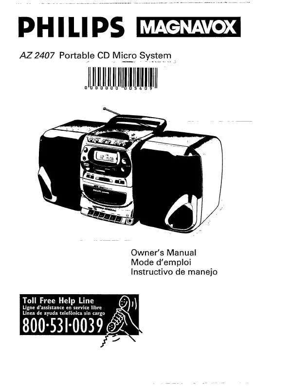 Mode d'emploi PHILIPS AZ2407