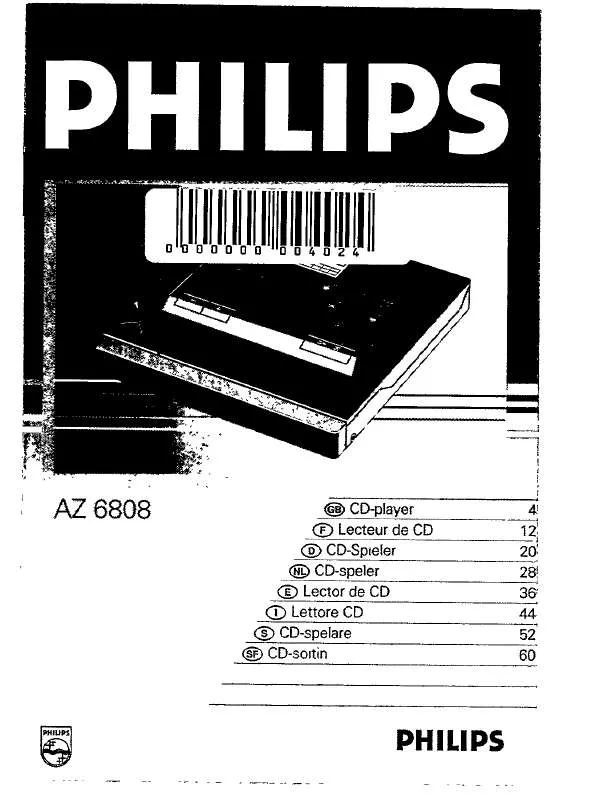 Mode d'emploi PHILIPS AZ6808