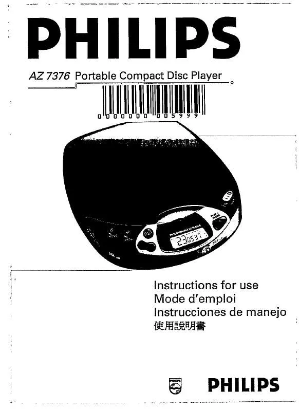 Mode d'emploi PHILIPS AZ7376