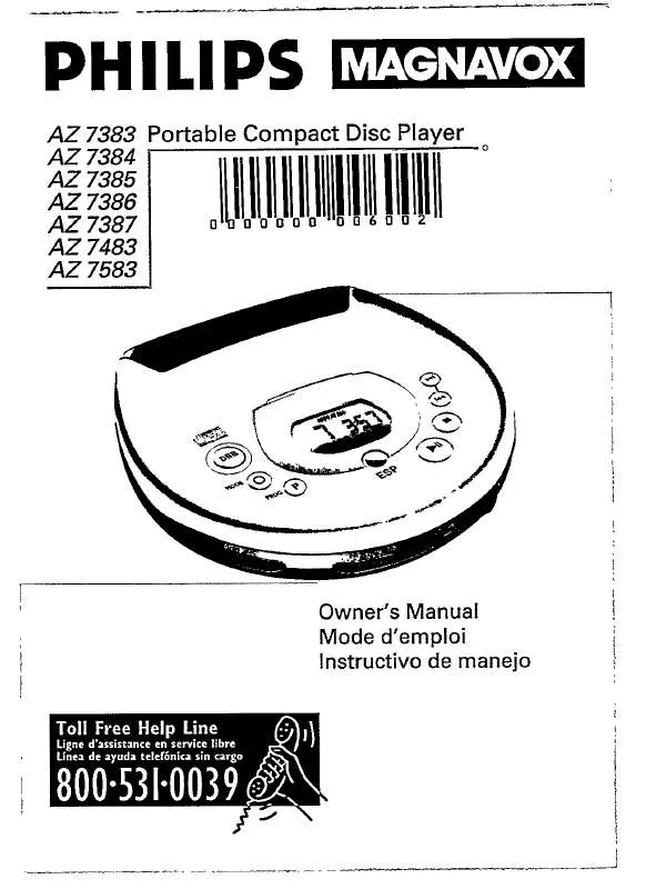 Mode d'emploi PHILIPS AZ7387