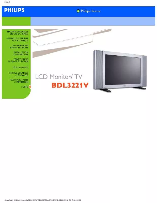 Mode d'emploi PHILIPS BDL3221V-27B