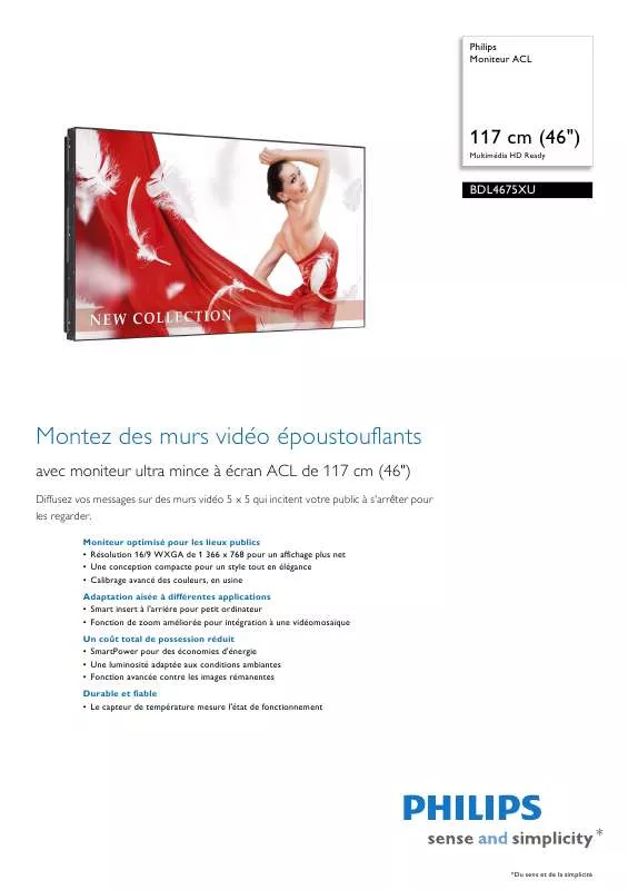 Mode d'emploi PHILIPS BDL4675XU