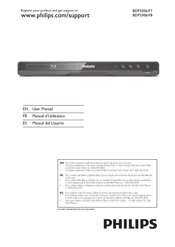 Mode d'emploi PHILIPS BDP3306