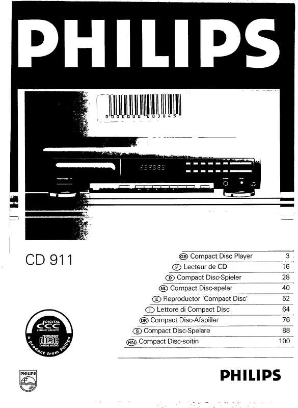 Mode d'emploi PHILIPS CD911-00S