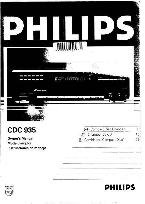 Mode d'emploi PHILIPS CDC935/00S