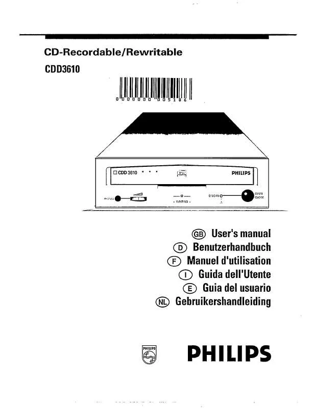 Mode d'emploi PHILIPS CDD3610