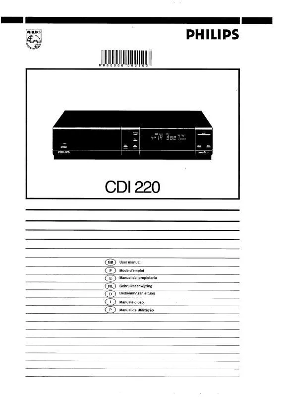 Mode d'emploi PHILIPS CDI220-60P