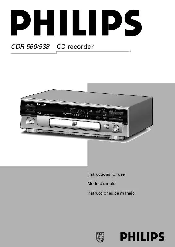 Mode d'emploi PHILIPS CDR560BK