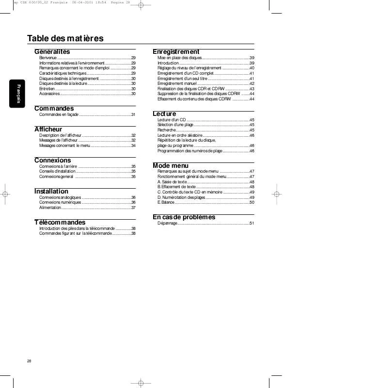 Mode d'emploi PHILIPS CDR602-00S