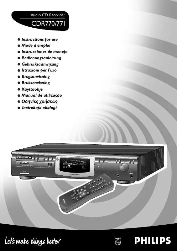 Mode d'emploi PHILIPS CDR770-N6B