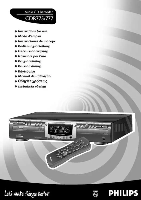 Mode d'emploi PHILIPS CDR775BK