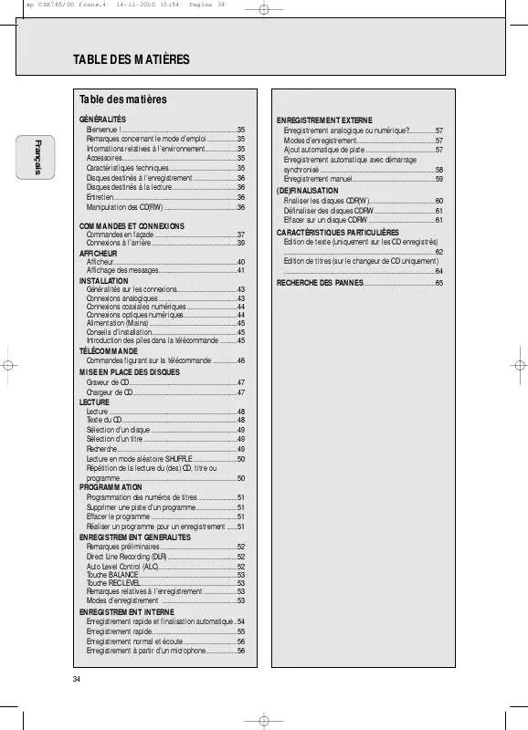 Mode d'emploi PHILIPS CDR785