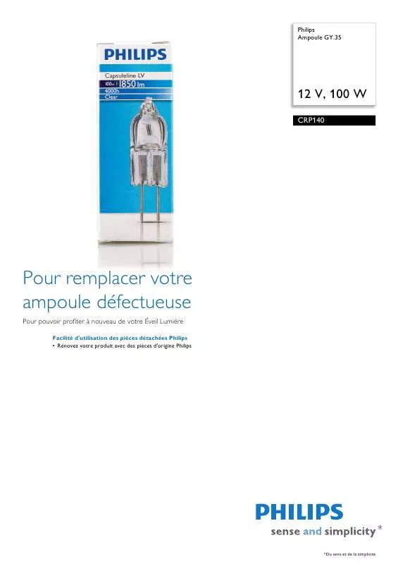 Mode d'emploi PHILIPS CRP140