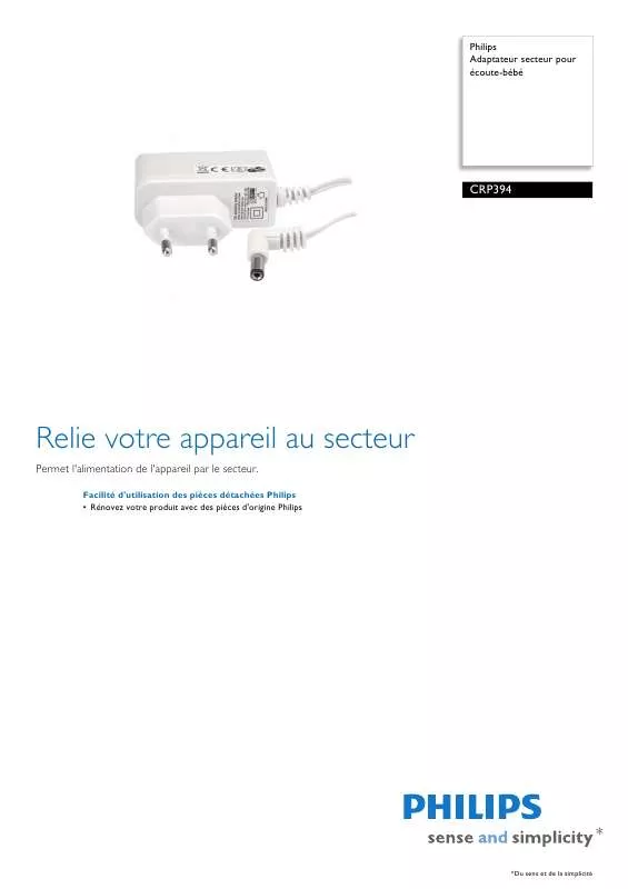 Mode d'emploi PHILIPS CRP394