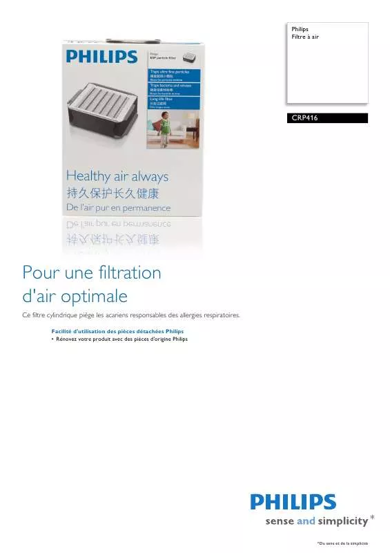 Mode d'emploi PHILIPS CRP416