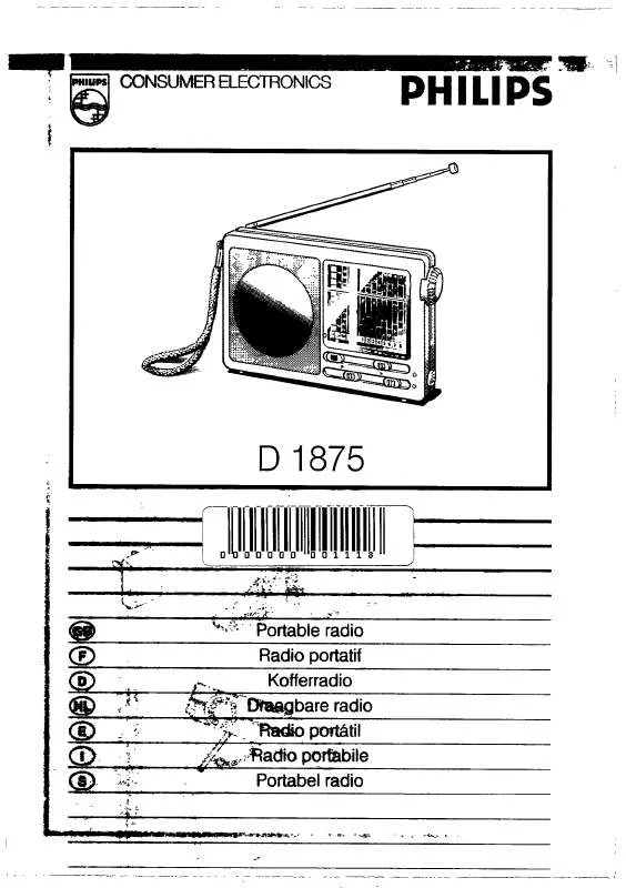 Mode d'emploi PHILIPS D1875/00X