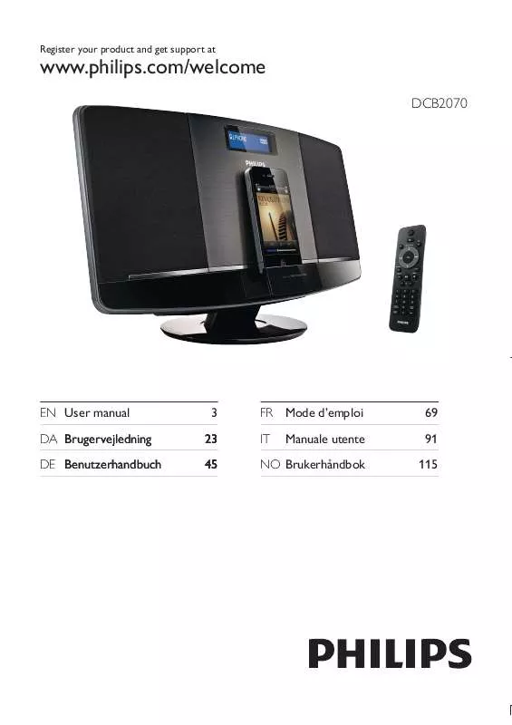 Mode d'emploi PHILIPS DCB 2070