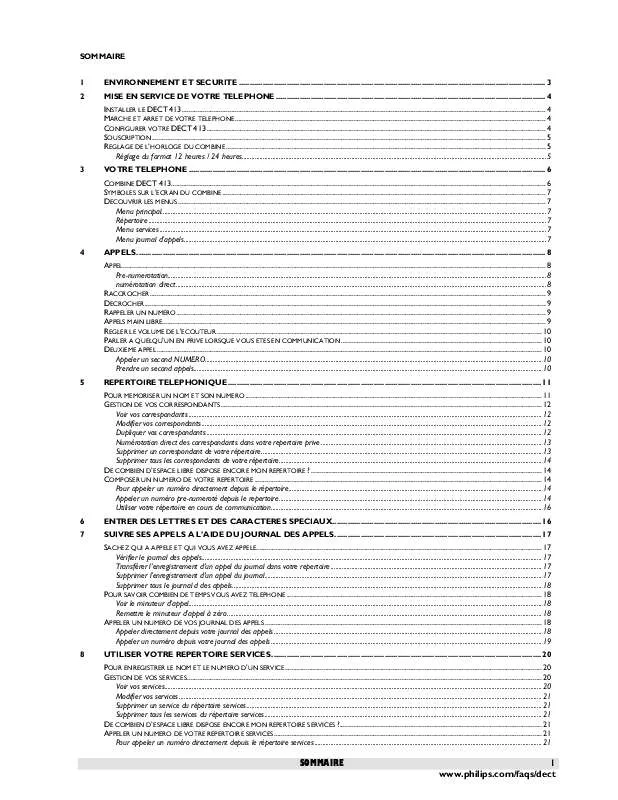 Mode d'emploi PHILIPS DECT4131S