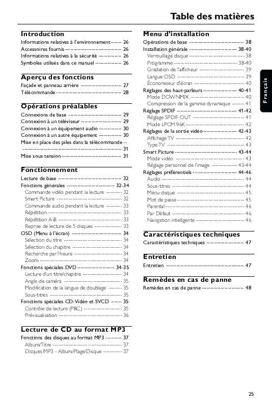 Mode d'emploi PHILIPS DVD634-001