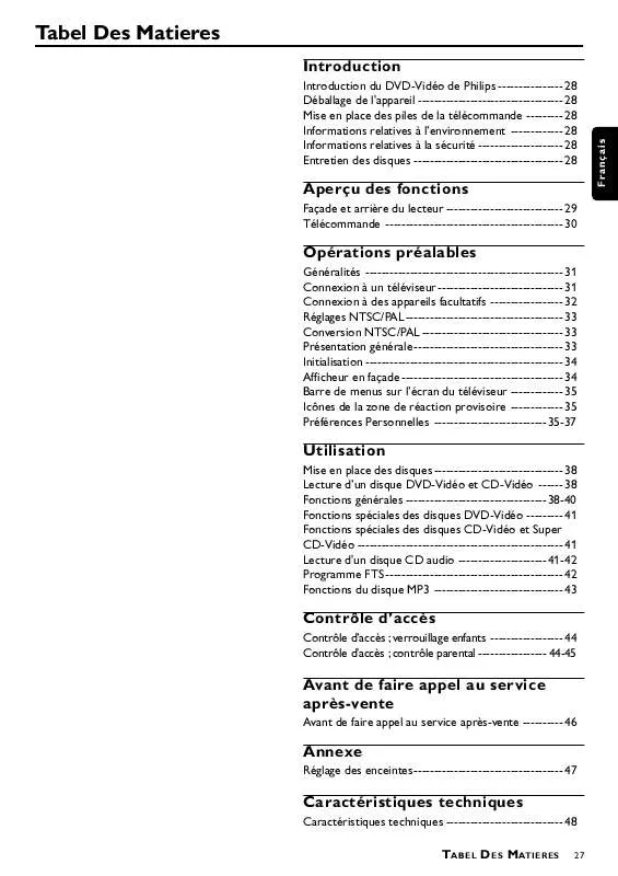 Mode d'emploi PHILIPS DVDQ40/001